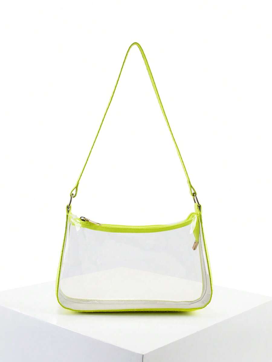 Women's PVC Transparent Small Crossbody Bag, Fashion Summer Niche Shoulder Bag, New Cool Versatile Jelly Bag - fluorescent yellow - View 1