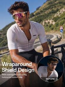 SCVCN Kapvoe Half-Frame Fashion Sports Glasses, Suitable For Outdoor, Travel, Driving And Daily Life. Windproof Sports Goggles, Suitable For Hiking, Running, Driving, Cycling And Fishing. Sports Style, Suitable For Beach, Unisex. - Multicolor - View 6