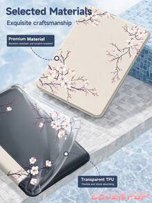 Casing Pelindung Tablet Motif Bunga Sakura, Kompatibel dengan iPad Air 8 (M4) 2026 (11 inci/13 inci), Air 11 inci M3 (2025)/M2 (2024), Air Generasi ke-5 (2022), (A16) 11 inci Generasi ke-11 (2025), Galaxy Tab dan Kindle Paperwhite Generasi ke-12 (2024); Dilengkapi desain belakang transparan dengan tampilan motif yang modis; Mendukung fungsi tidur/bangun otomatis, perlindungan anti guncangan airbag, cocok sebagai hadiah atau untuk penggunaan di kantor. - MultiWarna - View 9