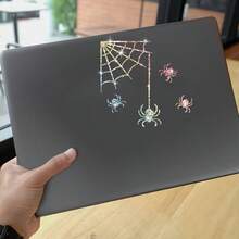 Shiny Spider Web Stickers - Fun Home Decor Decals, Durable And Removable, Suitable For Bedroom Windows, Makeup Mirrors, Full-Length Mirrors, Laptops, Doors & Windows Decoration - Sticker - View 7