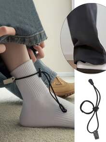 Anti-Drag Pant Leg Clip, Invisible Shortening Fixing Clip, Prevents Pant Legs From Dragging On The Floor, Seamless Hidden Fastener, Adjustable Pant Leg Strap, Prevents Pant Legs From Touching The Ground - Black - View 1