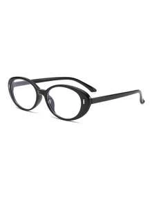 1 Paar Damen-Brille mit schwarzem Rahmen, Nieten, modisch, schlichte Gläser, für die Arbeit - glänzend schwarz - Übersicht 2