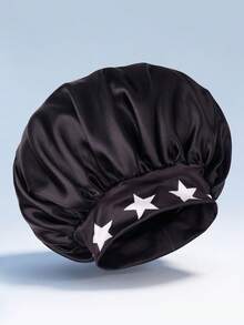 Star Print Wide Band Satin Bonnet For Sleeping - Soft Silk Nightcap Hair Wrap For Curly Hair, Hair Care Sleep Hat For Women - Large Single Layer - View 15