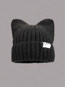 Winter New Japanese Style Cute Cat Ear Knitted Hat, Unisex Elastic Warm Ear Protection Beanie, Soft Girl Knit Cap For Autumn/Winter - Cat Ear Knitted Hat - View 11