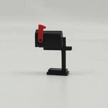 1:12 Miniature Mailbox Model, Suitable For Various Mini Diorama Building Scenes, Dollhouse Mini Mailbox Decor, Military Figure Scene, DIY Photography Prop - Black - View 8