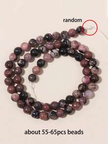 1 Untai Manik-Manik Rhodochrosite Alami Cocok untuk Membuat Gelang, Kalung, dan Anting-Anting DIY, Aksesoris Perhiasan 4/6/8/10mm - MultiWarna - View 12