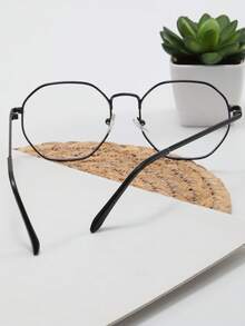 1 pièce Nouvelle monture de lunettes Wayfarer classique avec verres unis, lunettes décoratives, protection des yeux, style minimaliste, mode décontractée, convient pour l'école, la lecture sur ordinateur, les jeux, la télévision, le téléphone portable et d'autres occasions, accessoire idéal pour les lunettes pour hommes - Noir - View 5