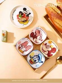 Disney 迪士尼米奇陶瓷方形蘸酱盘，小吃火锅调料碟，高品质酱油碟，家用厨房 - 彩色 - 查看 9