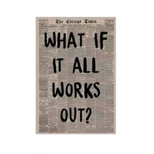 1件無框畫布海報，復古藝術，What If It All Works Out 海報，心理健康金句，自我成長，適合臥室、客廳、走廊的理想禮物，牆面藝術裝飾，房間裝飾，無框 - 款A - 查看 13
