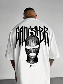 Men's Street Style Crew Neck T Shirt,With A Bold3D Geometric Pattern Print - Polyester Knitted Fabric,Loose Fit And Slight Elasticity Make It Suitable - 白色 - 查看 1