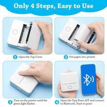 White Mini Thermal Printer For Sticky Notes, Photos And DIY Coloring, Portable App Connected Pocket Printer For Study, Office, Home Memo And Creative Daily Use - Multicolor - View 10