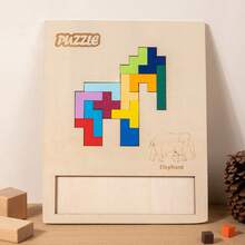 Square Wooden Puzzle Blocks Educational Toy For Children Intelligence Development Puzzle Early Education Toy Puzzle Solving - Multicolor - View 14