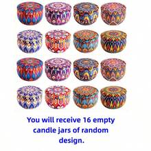 16pcs Random Mandala Pattern Empty Candle Tins, 2.5oz Portable Metal Candle Tins With Lids, DIY Candle Making Containers, Travel Storage Tins, Suitable For Storing Candles, Spices, Small Crafts And More - Mandala Pattern - View 5