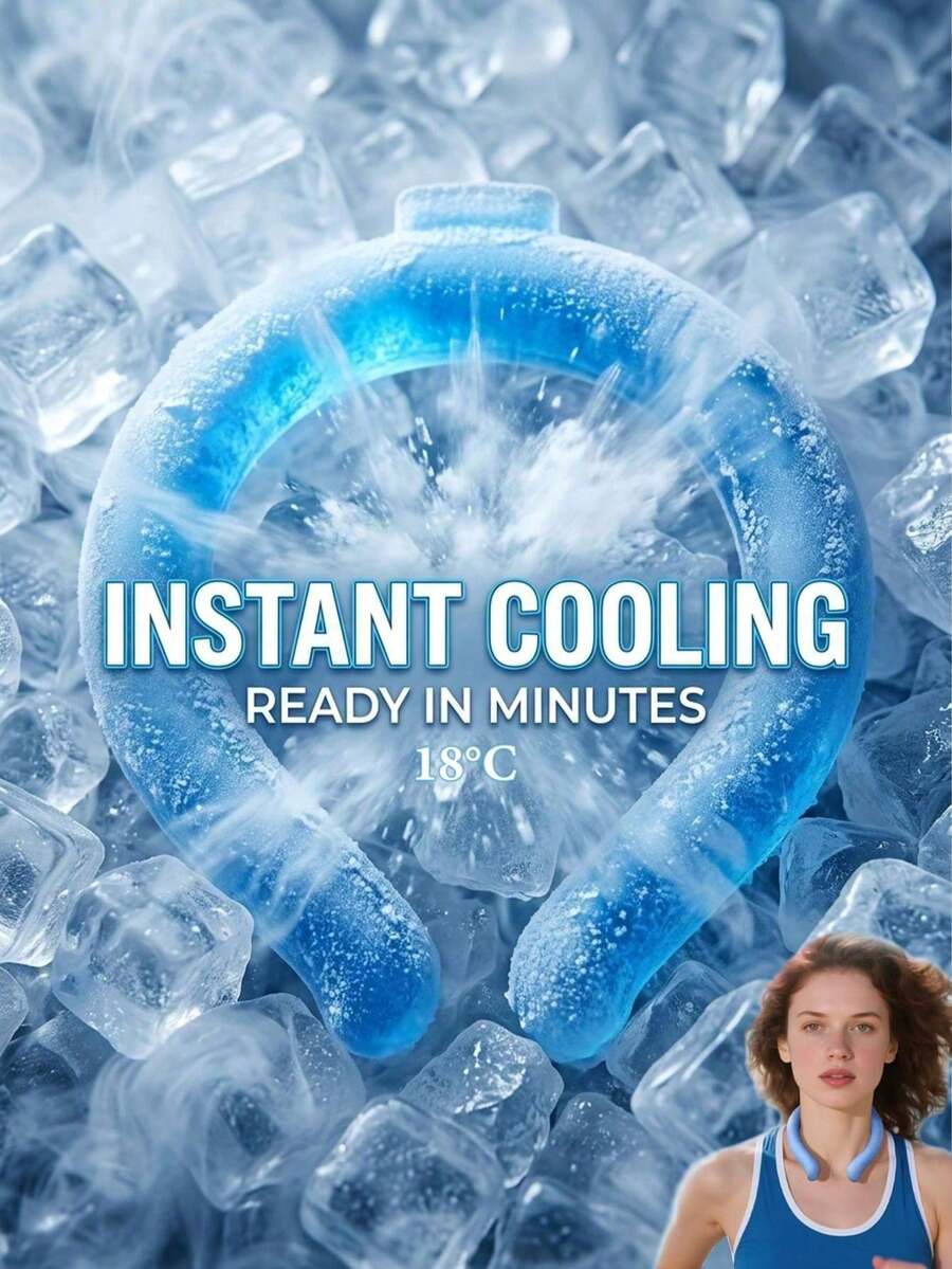 1pc Summer Cooling Neck Ring Ice Pack, Wearable Hanging Ice Neck Sleeve Cold Compress, Reusable Frozen Gel Neck Cooling Tube, Unisex Cooling Collar/Outdoor Sports/Camping/Vacation/Back To School/Beach Travel/Relieve High Temperature/Cooling Tool