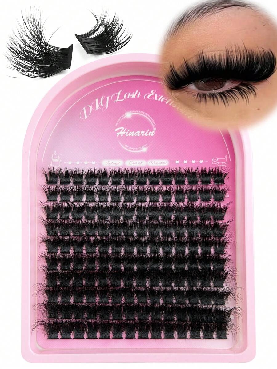 140 Pcs Individual Lashes Natural Eyelashes Clusters D Curl Soft Cluster Lashes 160D 8-16mm Mixed Lengths Russian DIY Lash Extension For Festivals Parties And Dating(160D, D Curl, 8-16mm Mix)False Eyelashes Fake Lashes - View 1
