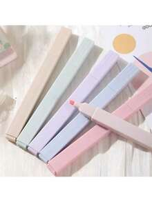 6/12 Pcs Set Kawaii Macaron Highlighters Soft Pastel Color No Bleed Marker Pens Cute Aesthetic Journaling Stationery Back To School Gift For Girls - Sets - View 5