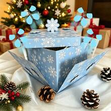 3D Christmas Butterfly Explosion Gift Box, Elegant Reusable Paper, Includes Dual Layer Box, 4 Butterflies, DIY Sticker, Card, Ribbons, Perfect For Holidays - View 5