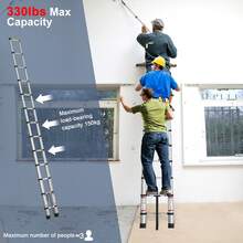 Aluminium Telescopic Ladder Multi-Purpose Folding Telescoping Ladder Foldable Ladder Extension Ladder Extendable Portable Loft Ladder Lightweight For Outdoor Indoor Work, 330lb Capacity(2 - Aluminium Telescopic Ladder - View 6