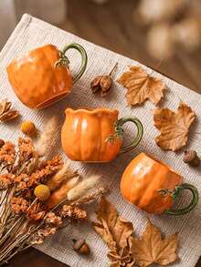 1pc Ceramic Cup, Pumpkin Lace Pattern, Autumn Harvest Pumpkin Coffee Mug, Exquisite, Suitable For Halloween Home Decor And Tableware, Party And Gathering Latte Art Cup, Gift, Holiday Decoration, Restaurant And Cafe Water Cup - Multicolor - View 8