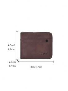 SHABILI New Short Wallet, Popular Men's Zipper Card Holder, Student Coin Purse Wallet - Bronze - View 4