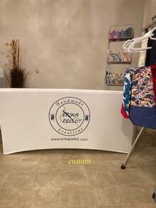 1件客製化個人化Logo緊身桌布，彈性纖維商務活動桌巾 - 彩色 - 查看 3