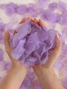 Rose Petals, For Wedding, Romantic Proposal Decoration, Flower Girl Table Decoration, Baby Party, Rose, Decorative Rose, Decorative Style, Party And Holiday Decoration, Valentine's Day Decoration, Valentine's Day And Mother's Day Decoration Gifts - Light Purple - View 2