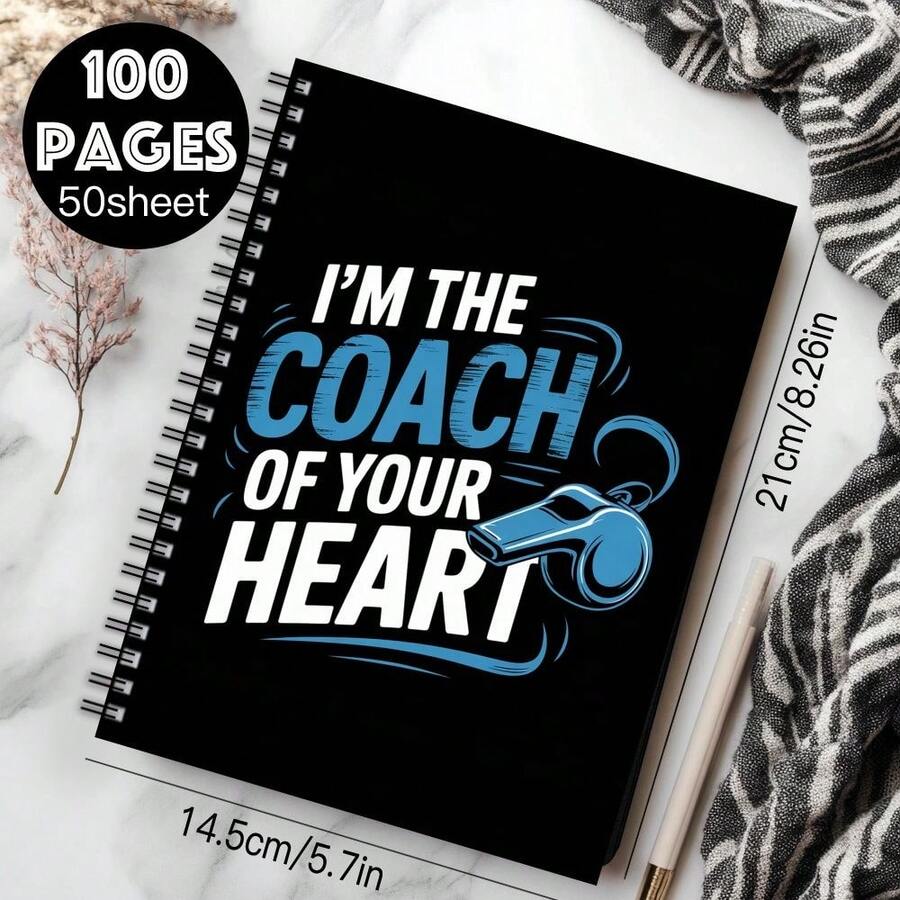 1pc Dynamic Soccer Splash Art A5 Spiral Notebook, A5 Size, 50 Sheets, Student Classroom Notes, Office Meeting Records, Portable Planner And Diary Notebook, Suitable For Professionals, Students - Autumn Semester Essential School Supplies - C - View 1