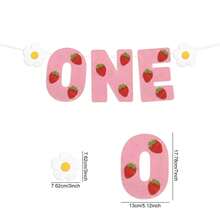 1 Set Strawberry Theme First Birthday Chair Banner, Pink Felt Cute Chair Banner, Suitable For First Birthday Party Decoration - A - View 9