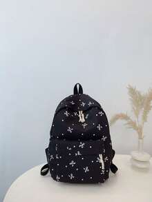 3pcs Set - Cute Bow Pattern Backpack Set For Back To School, Large Capacity Polyester School Day Bag With Lunch Bag And Pencil Case, Multi-Pocket Casual Backpack, Lightweight Bookbag, Suitable For Students/Graduates/Young People, Perfect For Back To School/Daily/Shopping/Short Trips And Outdoor Leisure Activities - 2283 - View 15