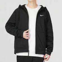 Jaket Nike Therma-FIT FW22 Full-Zip Nyaman Lembut Kasual Hangat untuk Pria - Hitam - View 2