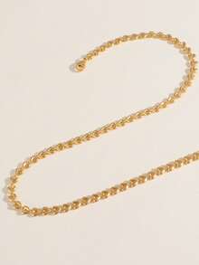 1pc Minimalist Beach Vacation Style Heart-To-Heart Chain Necklace, Women's Daily Jewelry, Stainless Steel Material, Suitable For Holiday Gift (Random Number Of Hearts) - Yellow Gold - View 3