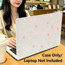 1件粉色花卉UV印花筆記本電腦保護殼，透明硬殼保護套，適用於MacBook Air和Pro，耐用塑料保護套 - 查看 3