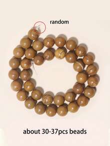 1 Untai Manik-manik Kayu Bulat Berbentuk Renda, Batu Akik dan Rhodonit Alami, Aksesori Lepas untuk Pembuatan Perhiasan, Gelang, Kalung, DIY 4 6 8 10mm - MultiWarna - View 15