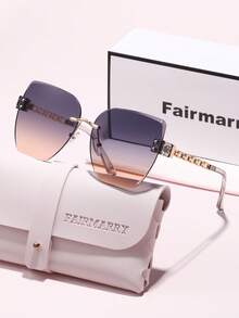 Fairmarry 1 đôi kính mát nữ gọng nhựa hình học chuyển màu chống tia UV, chất liệu kim loại, phong cách ngọt ngào cá tính, phù hợp đi làm hàng ngày, mua sắm, tôn dáng mặt thon gọn - Nhiều màu - Xem 8
