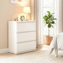 Chest Of Drawers With 3 Drawers, Modern Storage Furniture For The Bedroom, White Color. - 白色 - 查看 2
