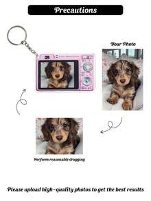 1/3/5pcs Personalized Camera Photo Keychain, Custom Picture Acrylic Keyring, Cute Memory Gift For Family, Friends, Couples, Pet Lovers, Backpack Charm - Multicolor - View 4