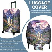 1 PIEZA / Patrón de Paisaje Curativo / Diseño de Impresión Plana 2D / Funda para Equipaje (Solo la Funda, No Incluye la Maleta) / Adecuado para Equipaje de 20 a 28 Pulgadas / Hecho de Tela Reforzada / Accesorio Esencial para sus Viajes y Equipaje Facturado - Multicolor - Ver 21
