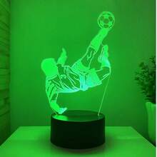 1PC Soccer Night Light, Soccer Sports Style Theme Night Light, Gift For Soccer Lovers, Touch Control Seven-Color Changing, Decorate Room Atmosphere, Desktop Ornament, Soccer Style - Multicolor - View 4