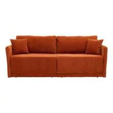 Modern Minimalist Fabric Sofa With Multifunctional Conversion: Comfortable Sofa Bed For Living Rooms, Offices And Studios, Foldable Double Sofa Bed For Small Apartments. - 橘色 - 查看 2