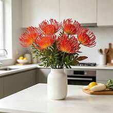6/3/1pc Artificial Holiday Decorative Flowers - Red Emperor Silk Chrysanthemum, Long-Lasting Without Fading Or Wilting. Versatile Use, Suitable For Home Living Room, Dining Table, Entryway, Bedroom And Other Scenes As Decoration, Also Can Be Used For Wedding Floral Arrangements, Party Decor, Flower Shop Display, Photography Props, An Excellent Choice For Creating Atmosphere - Multicolor - View 8