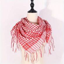 1pc Printed Alfat Arabic Style Headscarf, Rice Grain Knot Design, Dubai Style Desert Headscarf Scarf - Multicolor - View 5