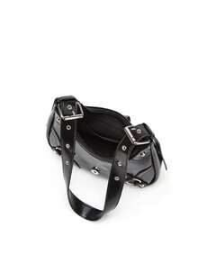 New Fashion Rivet Crescent Bag Commuter Versatile Shoulder Crossbody Women's Bag Retro Y2K Motorcycle Underarm Bag - Black - View 8