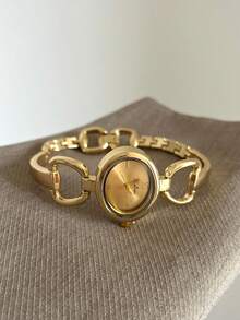 Gold Square Bracelet Watch For Women, Quartz Movement, Delicate And Compact, Suitable For Daily Wear, Birthday/Graduation Gift, Casual Gatherings - Gold - View 5