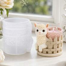 3D Alpaca Silicone Mold For Epoxy Resin Casting & Polymer Clay Pot, Reusable Candle Cup Mold For DIY Craft,Multi-Use Candle Container Mold For DIY Gift - A - View 4