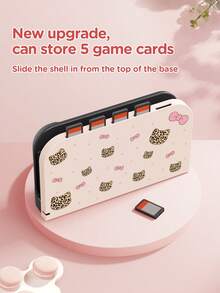1件極簡粉色波點豹紋蝴蝶結設計保護殼，相容於Switch 2nd Gen (2025)，適用於Switch NS/Switch OLED/Lite，適合Switch 2遊戲主機配件，收納袋，Switch保護殼，送給Switch玩家的浪漫禮物 - 彩色 - 查看 12