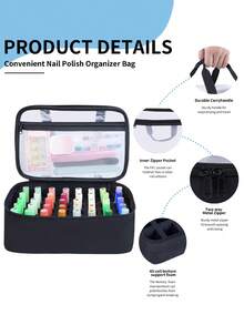 30-84 Bottle Nail Polish Organizer Handheld Double Layer For Girls And Women Nail Art, Essential Oil, Cosmetic Set Daily Travel Use - Multicolor - View 8
