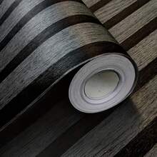 1 Roll Dark Gray Grid Wood Grain Self-Adhesive Wallpaper/Modern Wallpaper/Waterproof Removable/Peel And Stick Wallpaper/Durable/Vinyl Contact Paper/Apartment Decor/Wall Decor/Home Decor/Suitable For Large Area Use/No Residue - Lead Gray Grille - View 5