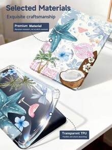 椰子、棕榈树、芙蓉花图案保护套，兼容 iPad (A16) 第 11 代 11 英寸 (2025)、Apple iPad Air 11 (2025)、iPad 第 10 代 10.9 英寸 (2022)，带 Apple Pencil 插槽、三折支架、自动唤醒/睡眠功能，是返校、情人节、节日送礼佳品。 - 彩色 - 查看 10