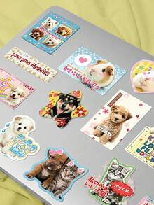 50pcs Cute Animal Japanese Style Stickers, Waterproof PVC, Gift Decoration, Scrapbook, Laptop, Luggage, Guitar, Water Bottle, Phone Case, DIY Decals - 50pcs - View 2