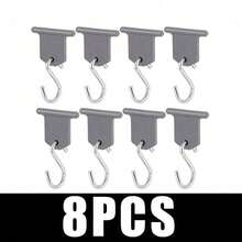 8pcs S-Shaped Camping Awning Hooks Clips RV Tent Hooks With Holes Lightweight Hooks RV Camping Accessories - C - View 10